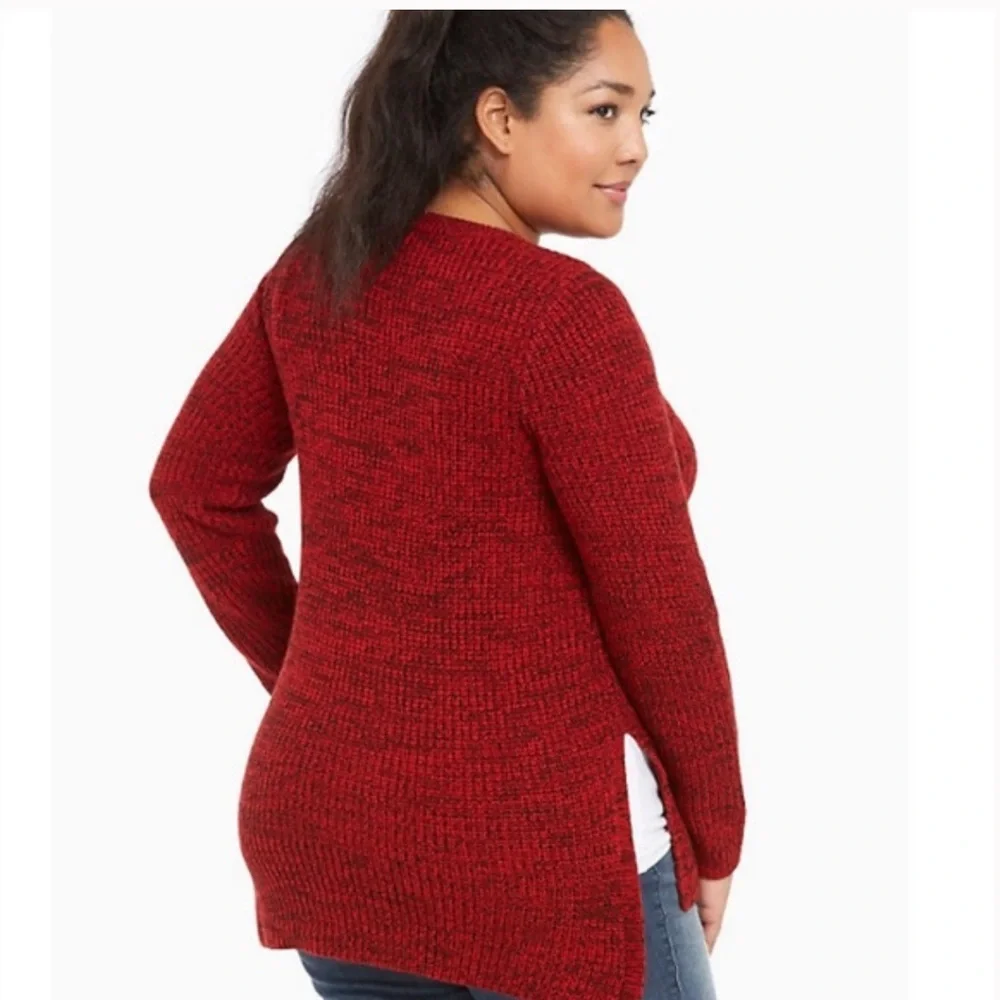 Torrid red v-neck tunic sweater size 3X